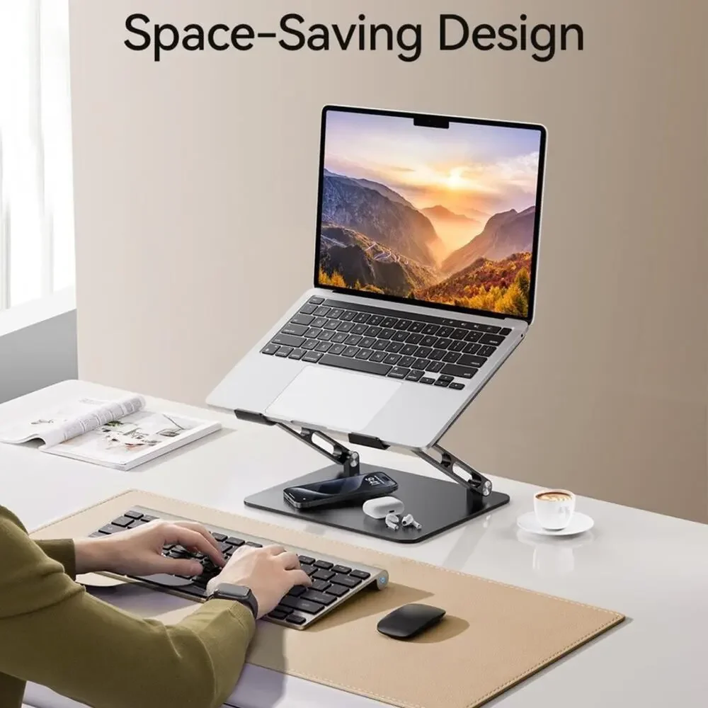 Foldable Aluminum Laptop Stand 10-17.3" Laptops, Height Adjustable Portable NEW - Picture 3 of 7